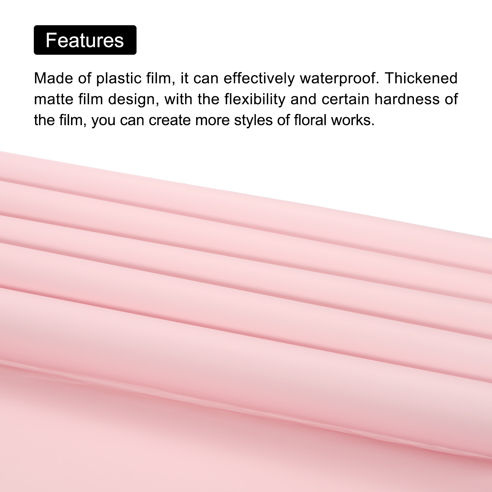 Double Sided Color Flower Wrapping Paper Light Pink+Light Blue